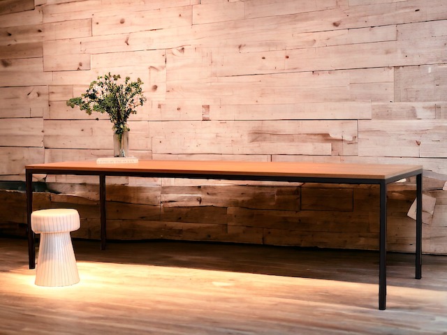 tafel zwart plus padouk Belgian Wood Design